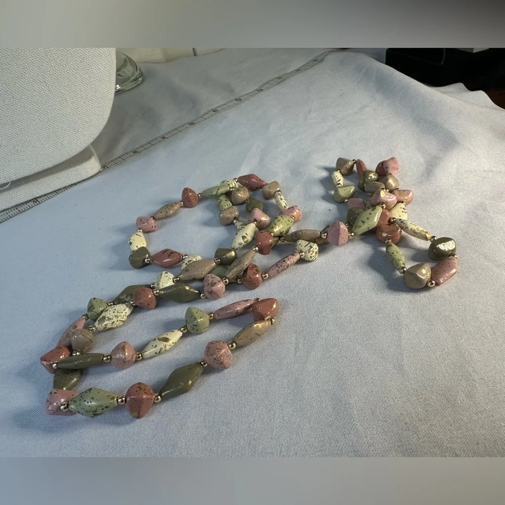 Older long pastel bead necklace